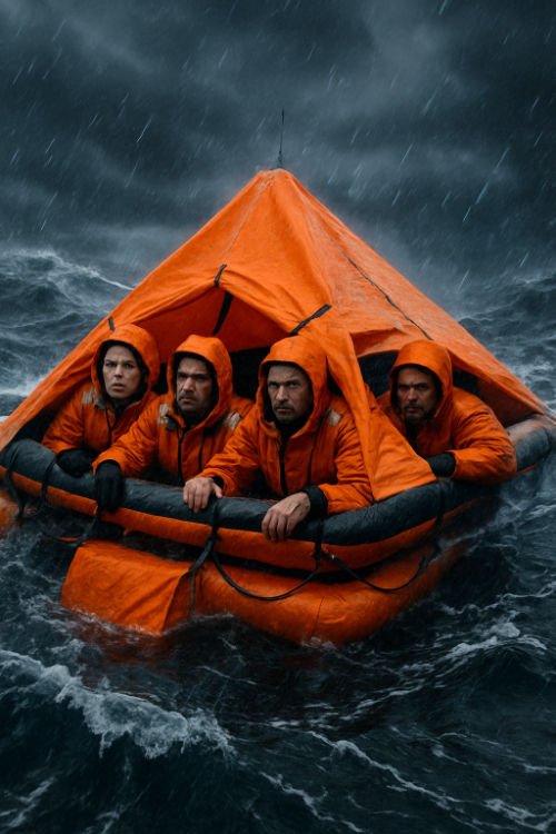 Überleben auf See in der Rettungsinsel